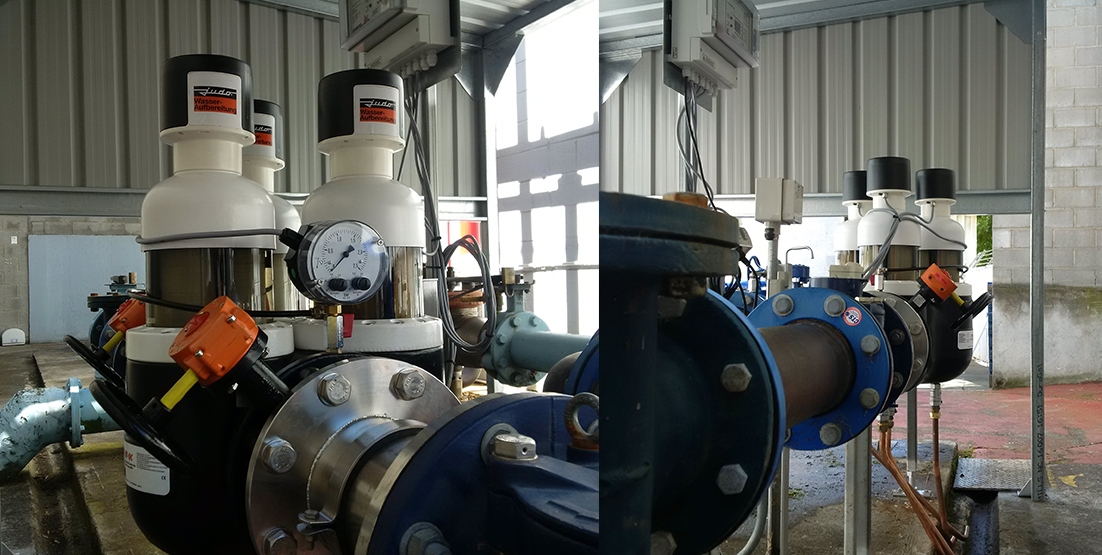 Bega-lenah-valley-judo-4 Two photos side by side of water treatment plant room