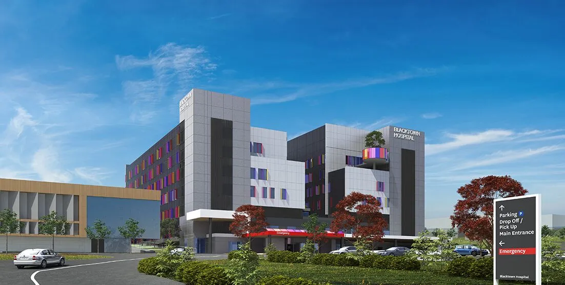 Blacktown Mt Druit Hospital artist impression of front of building