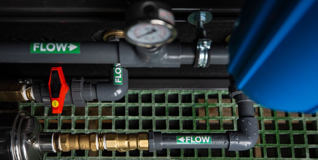 hunter water potable water installation 3 Close up of piping of water filtration system