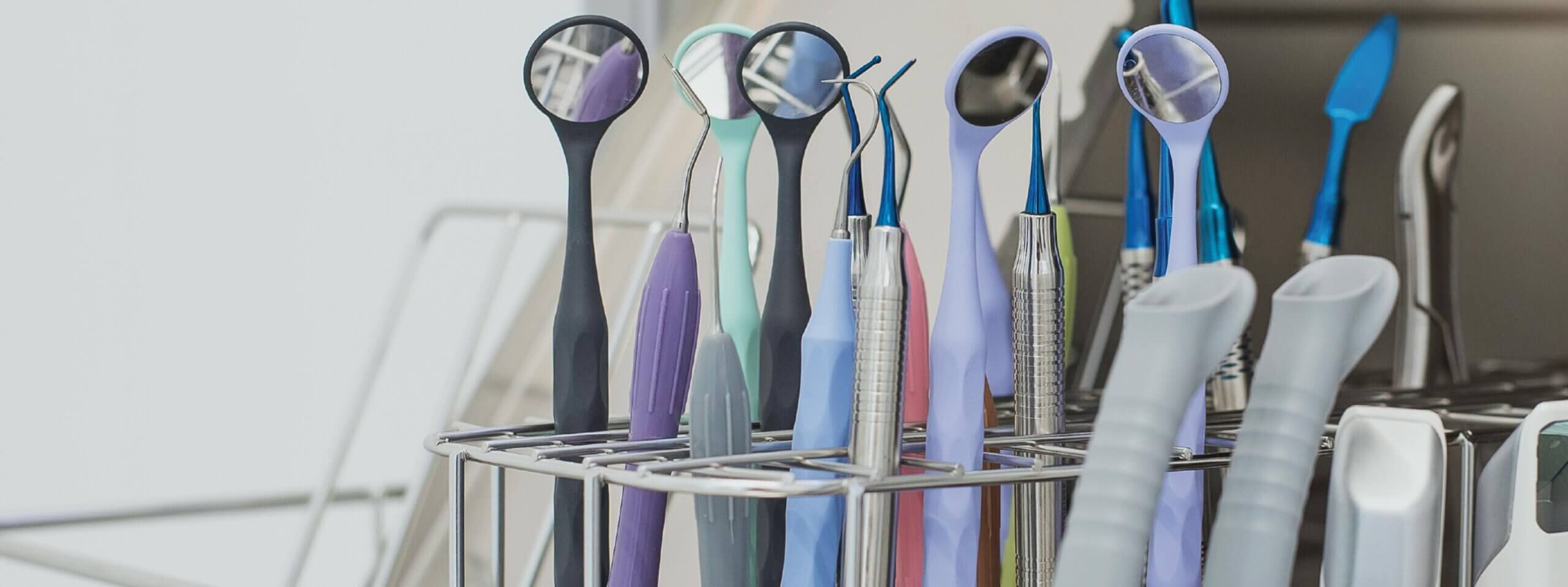 Dental tools to be sterilised.