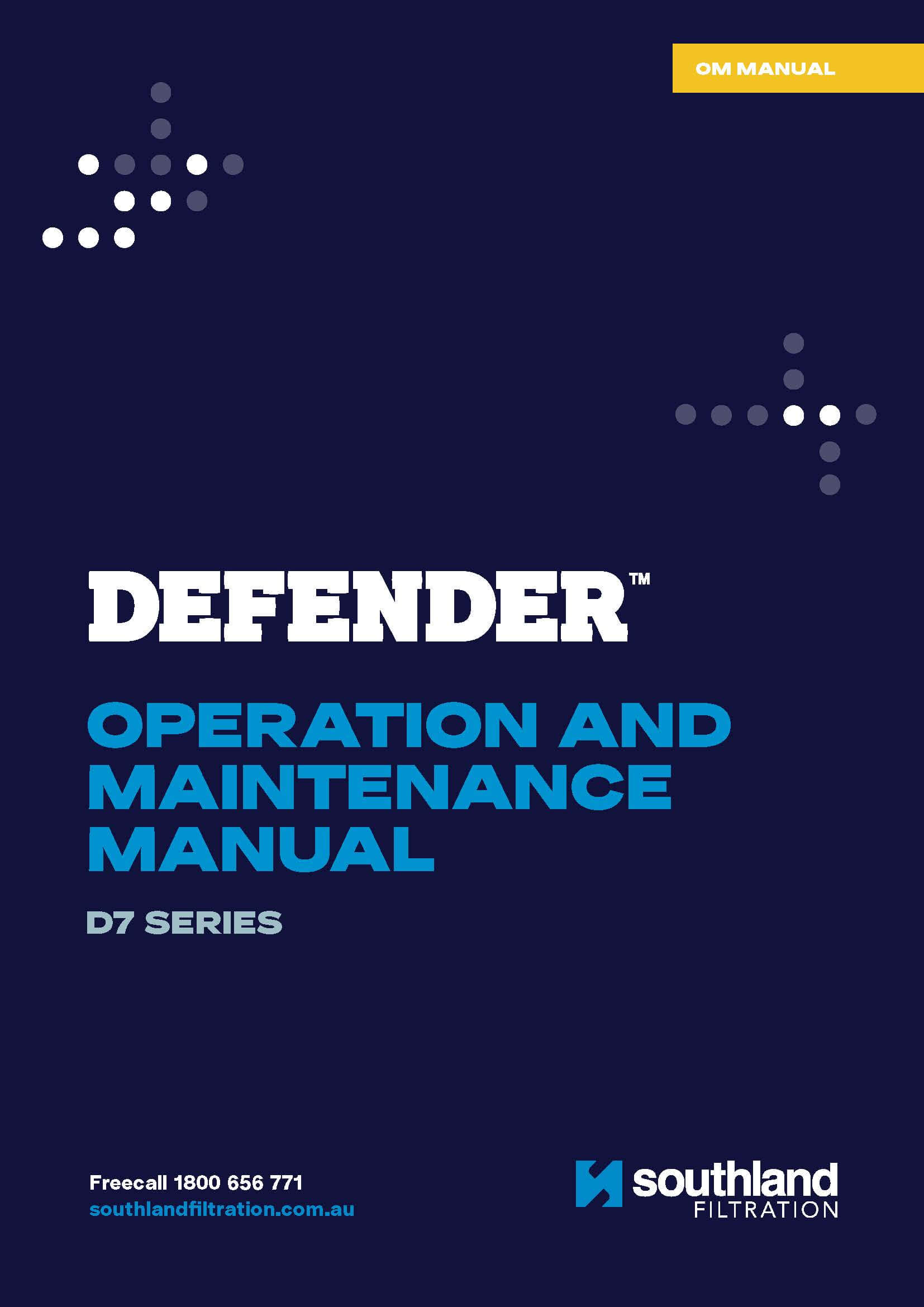 Front cover of D7 Defender manual