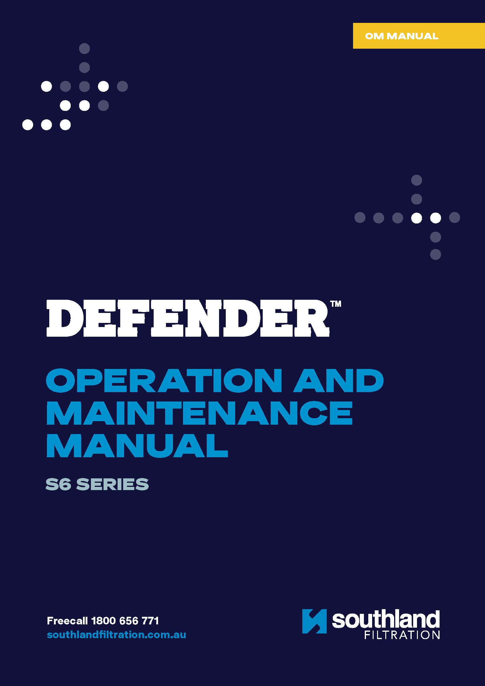 Front cover of S6 Defender manual