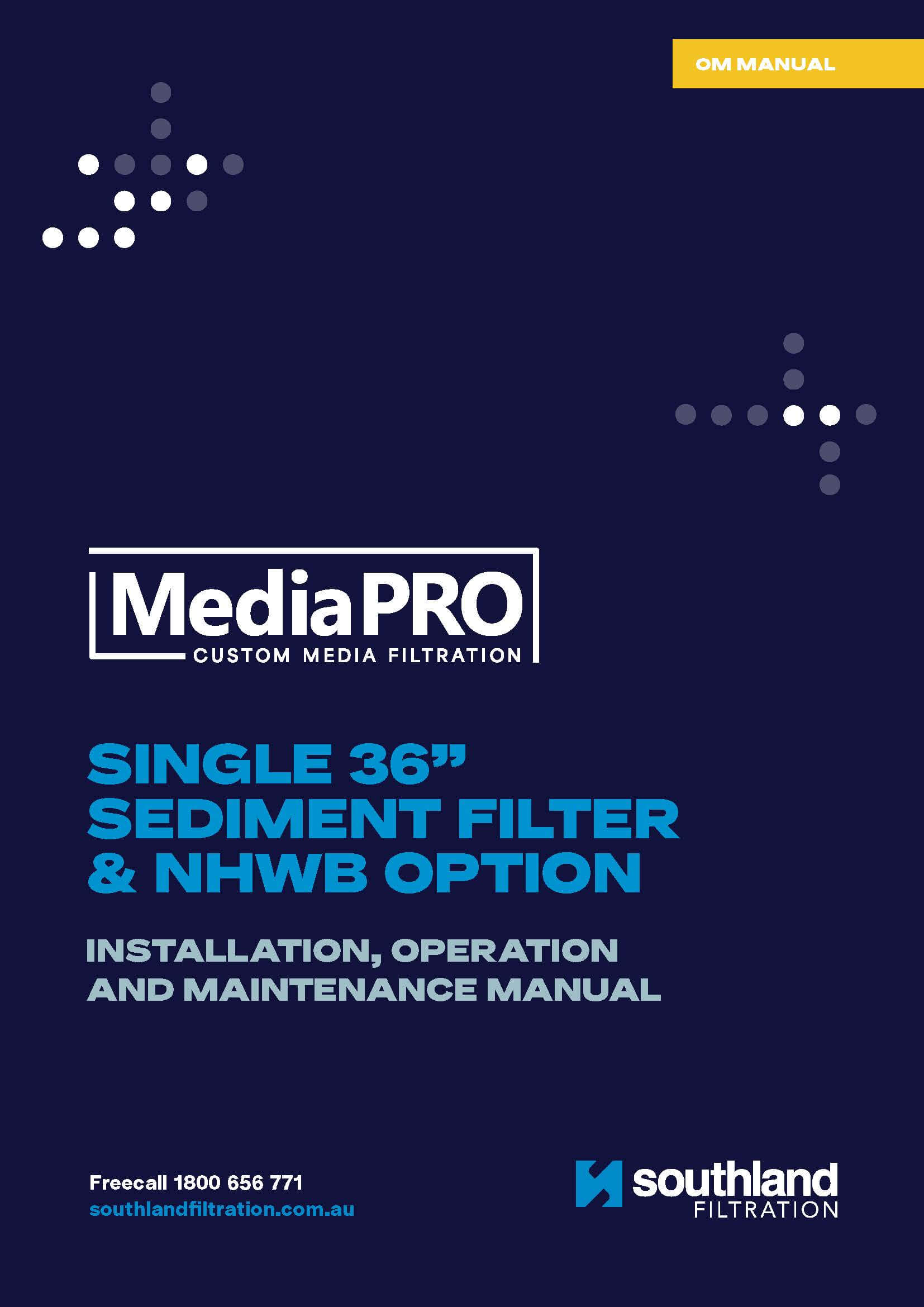 MediaPRO Manual Sediment Filter S36 Series + NHWB opt.