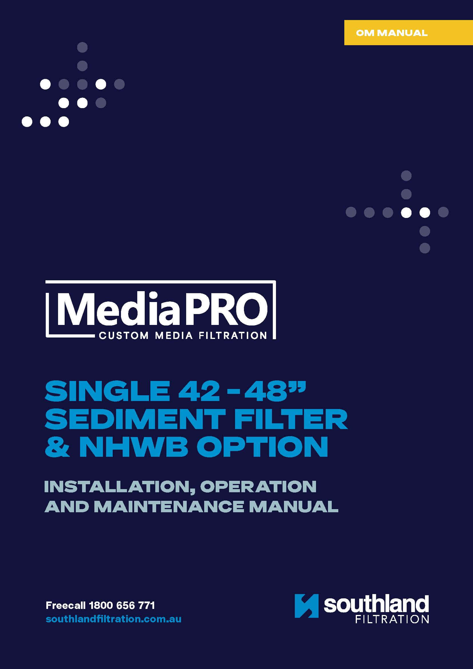 MediaPRO Manual Sediment Filter S42-S48 Series + NHWB opt.