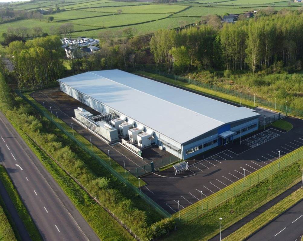 Aerial shot of data centre in Ireland