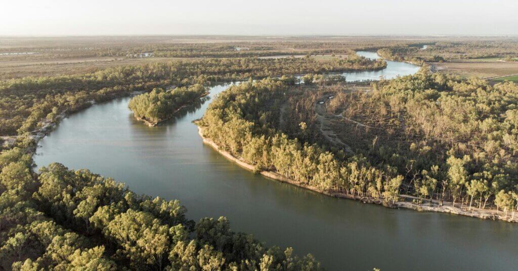 Aerial shot of the Murray River