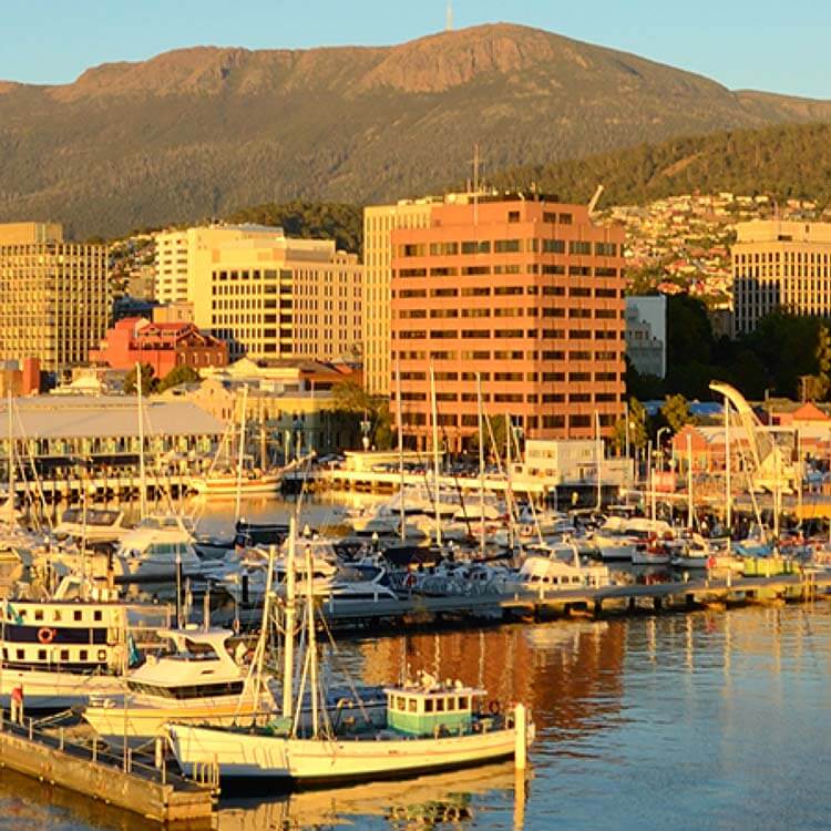 Aerial shot of Hobart